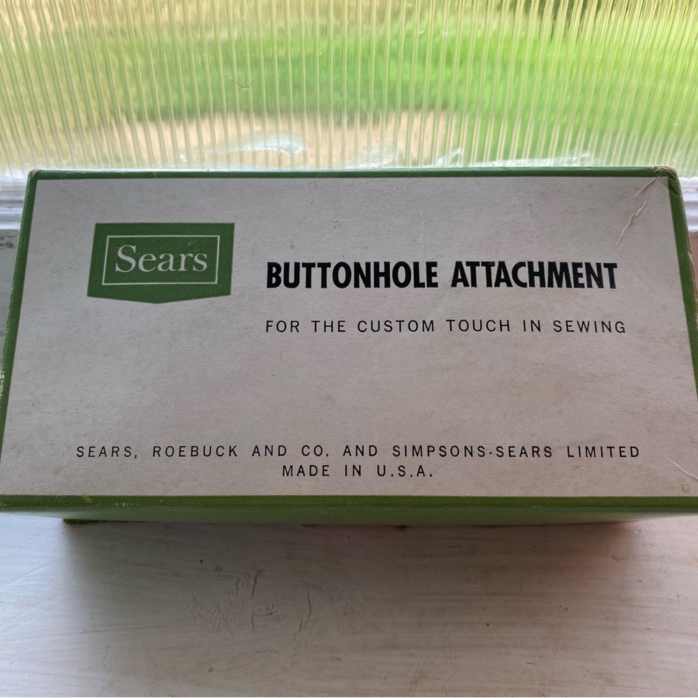 Sears Green Buttonhole Attachment for Sewing Machines